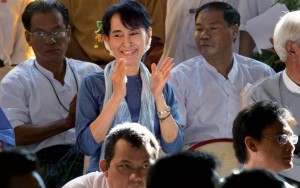 Aung San Suu Kyi à Rangoon, le 10 décembre 2011, à l’occasion du 20e anniversaire de son prix Nobel de la paix